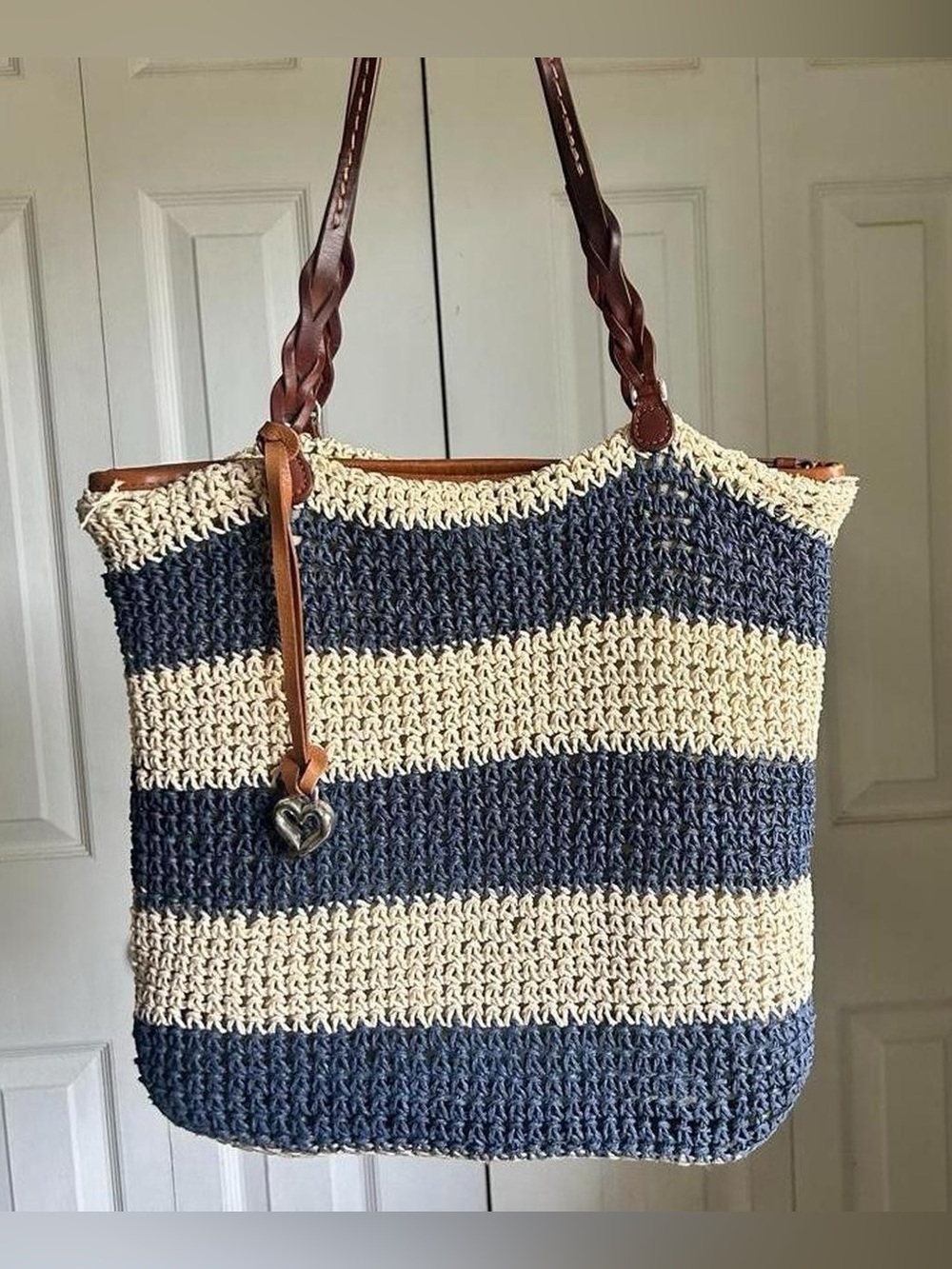 Brighton Horizontal Striped Woven Shoulder Bag